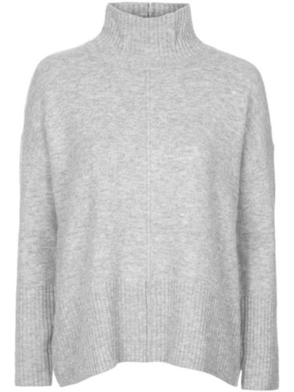 Topshop Extra Soft Light Gray Funnel Neck Sweater